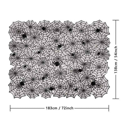 Halloween Black Lace Spider Web Tablecloth