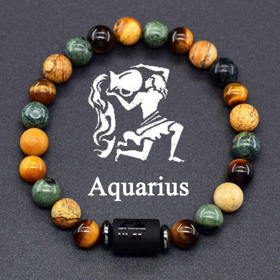 Aquarius Zodiac Bracelet – Natural Stone Beaded Bracelet